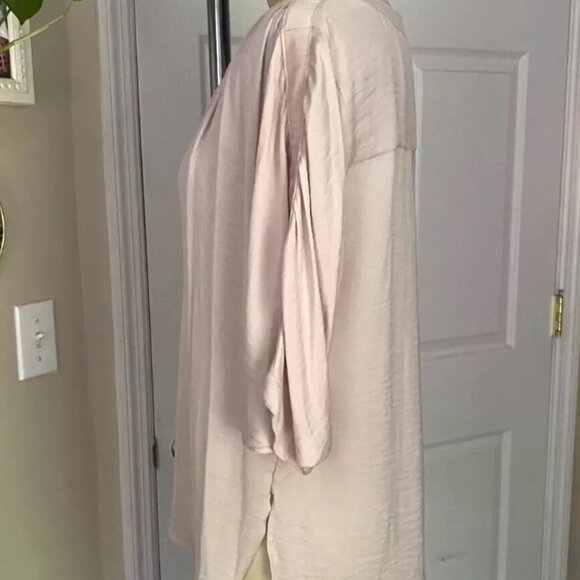 Jennifer Lopez Pale Pink Draped Flutter Sleeves Slouch tunic T-Shirt *X-SMALL* - Picture 3 of 5